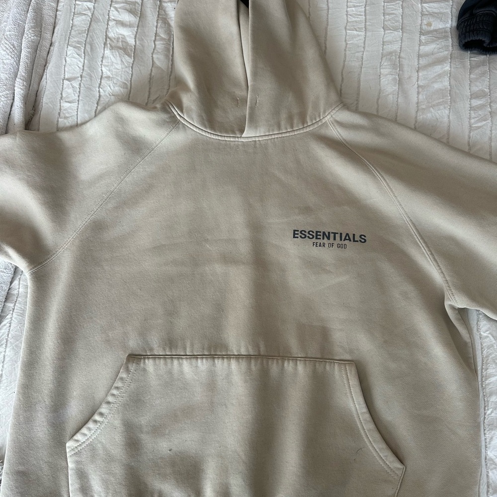 Fear of God Essentials Beige Hoodie